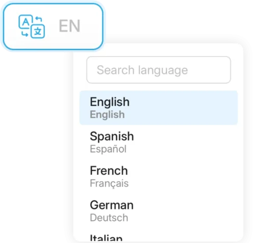 Vikk Site - Product - Languages